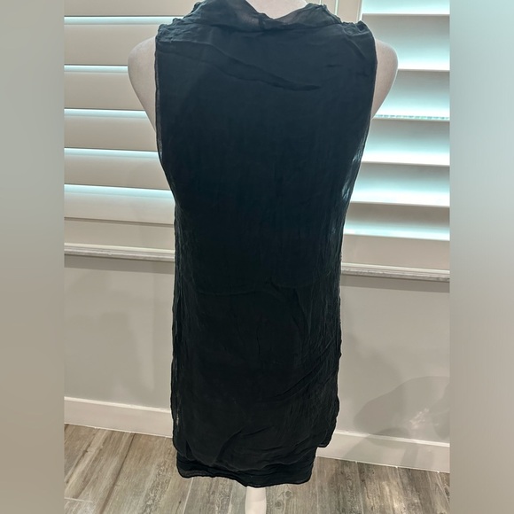 Tempo Paris Black Silk Dress, Made in Italy, Size L - Picture 3 of 8